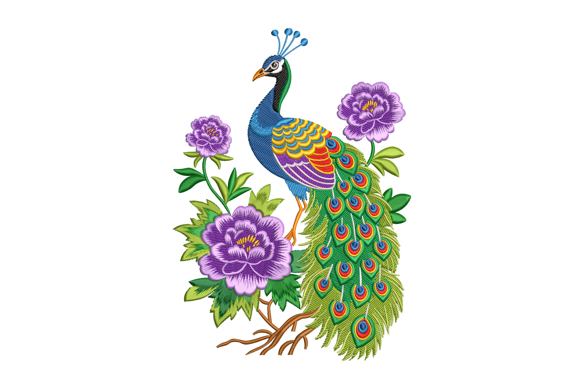 Cute Peacock with Flower