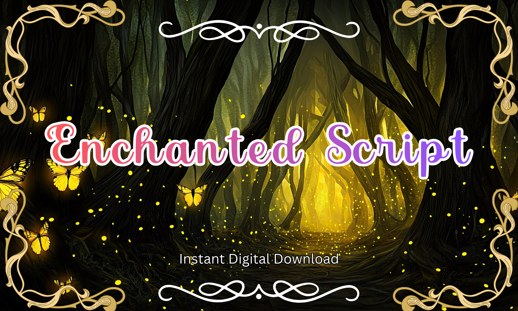 Enchanted Script preview, whimsical decorative script
