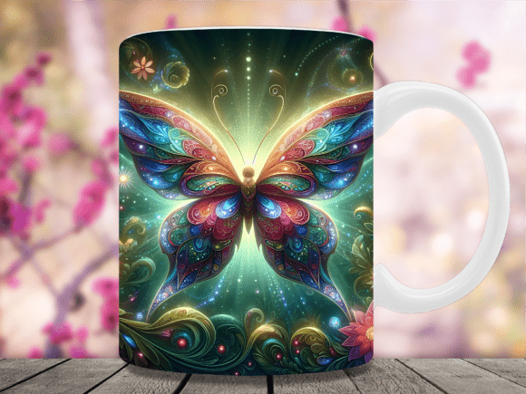 Ethereal Magic Butterfly Mug Wrap Graphics