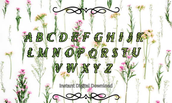 Floral Ornament Font - Preview 1