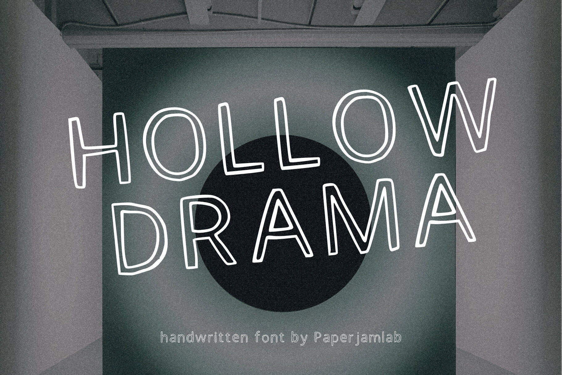 Hollow Drama preview - delicate monoline hollow handwritten type