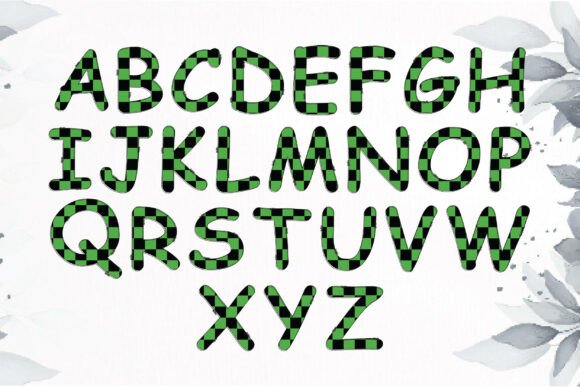 Mardi Gras Spring Decorative Font PNG with transparent background - Preview 1