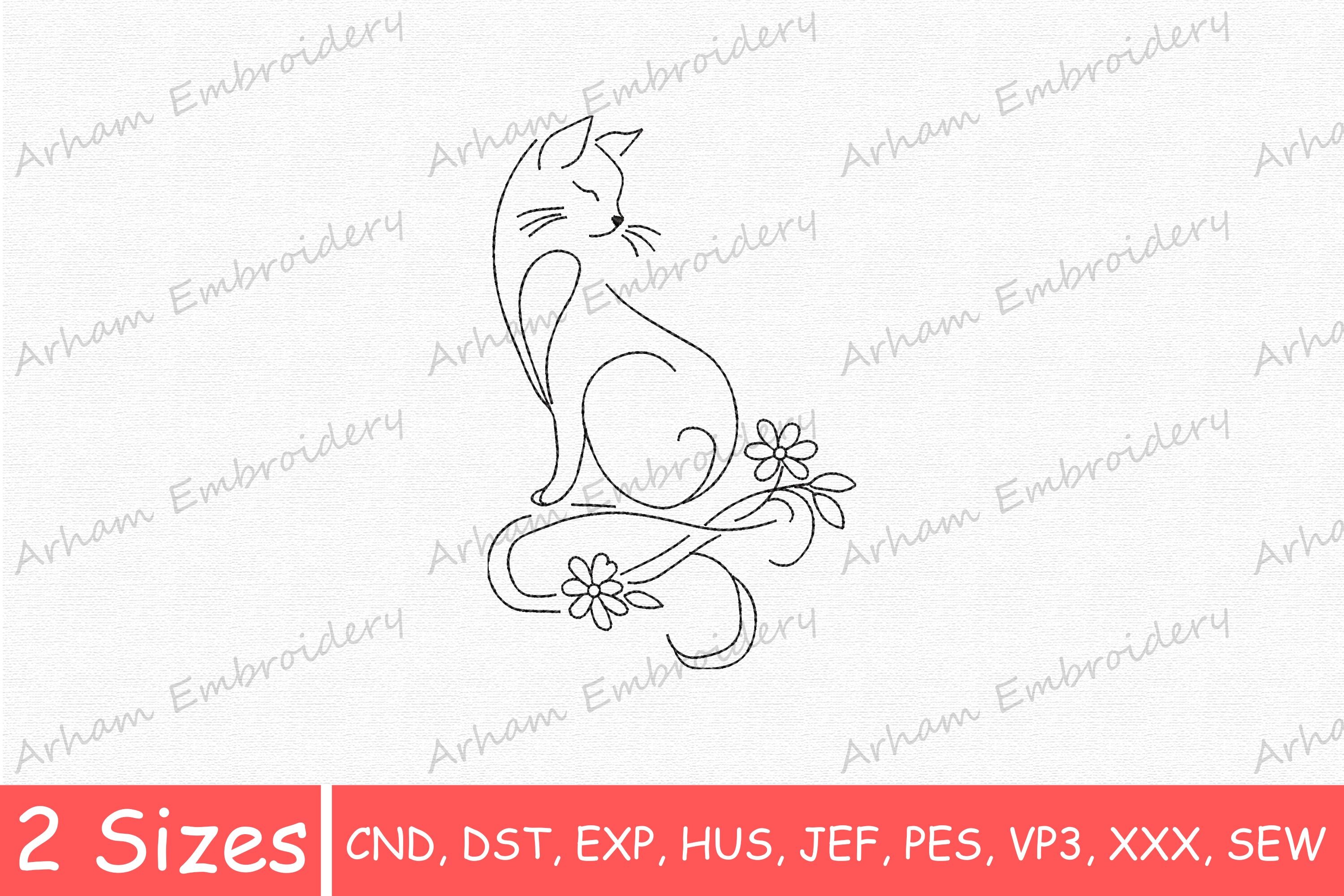 Pretty Cat with Flower Tail