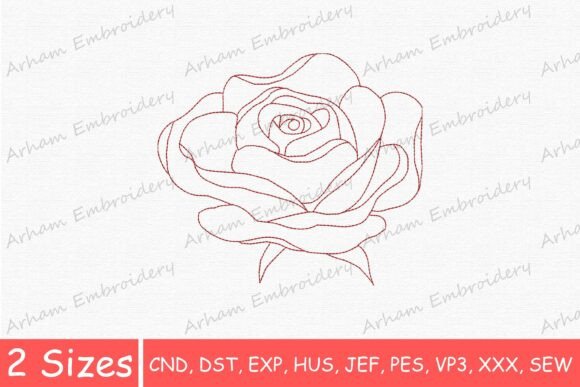 Simple Rose Flower Line Art