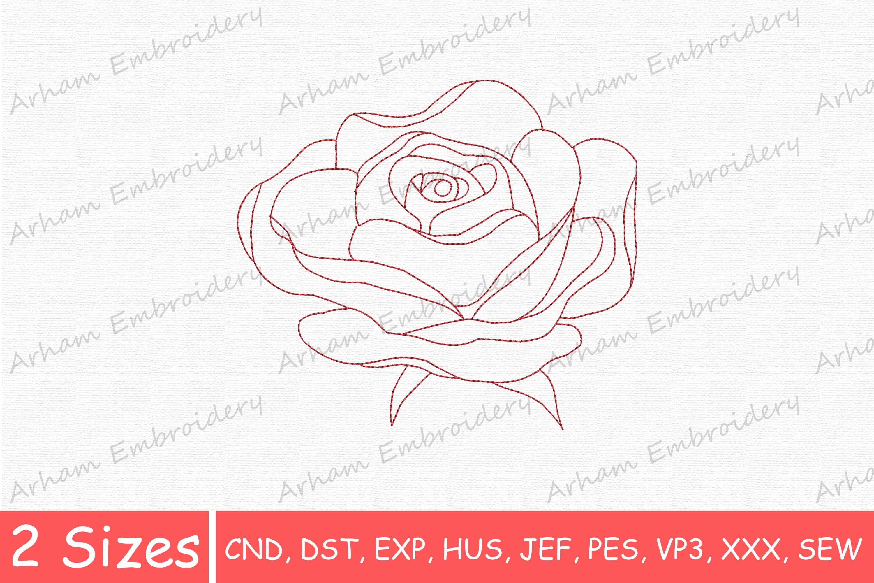 Simple Rose Flower Line Art