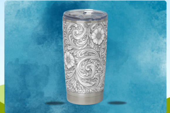 Western Floral Tooling Tumbler Wrap