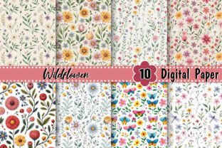 Wildflower Digital Paper Graphic by Artistic Garden · Creative Fabrica