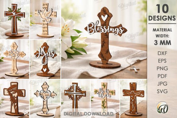 3D Christian Standing Сrosses Bundle