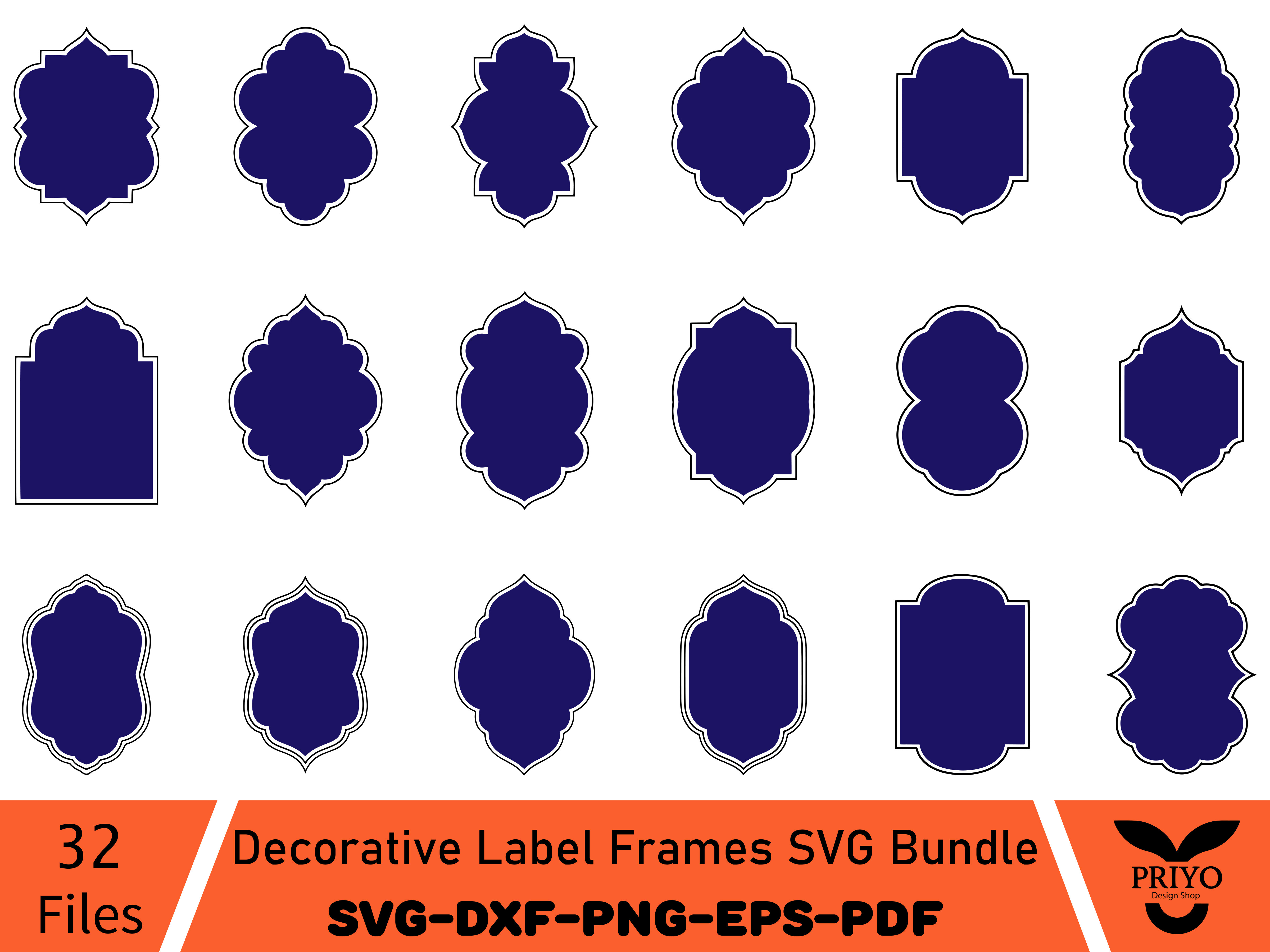 Decorative Label Frames SVG Bundle