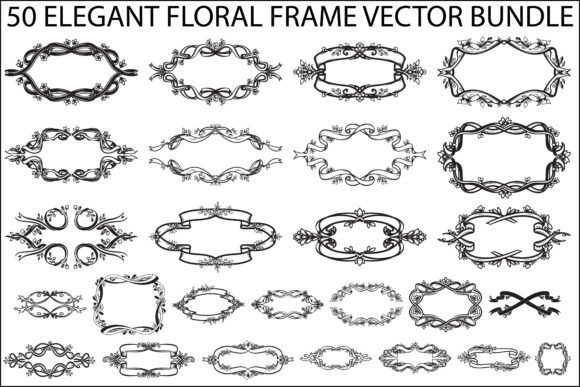 Elegant Floral Frame Vector Bundle