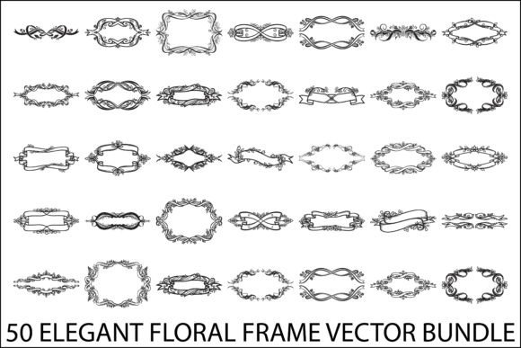 Elegant Floral Frame Vector Bundle