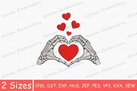 Gothic Skeleton Hand Love Heart