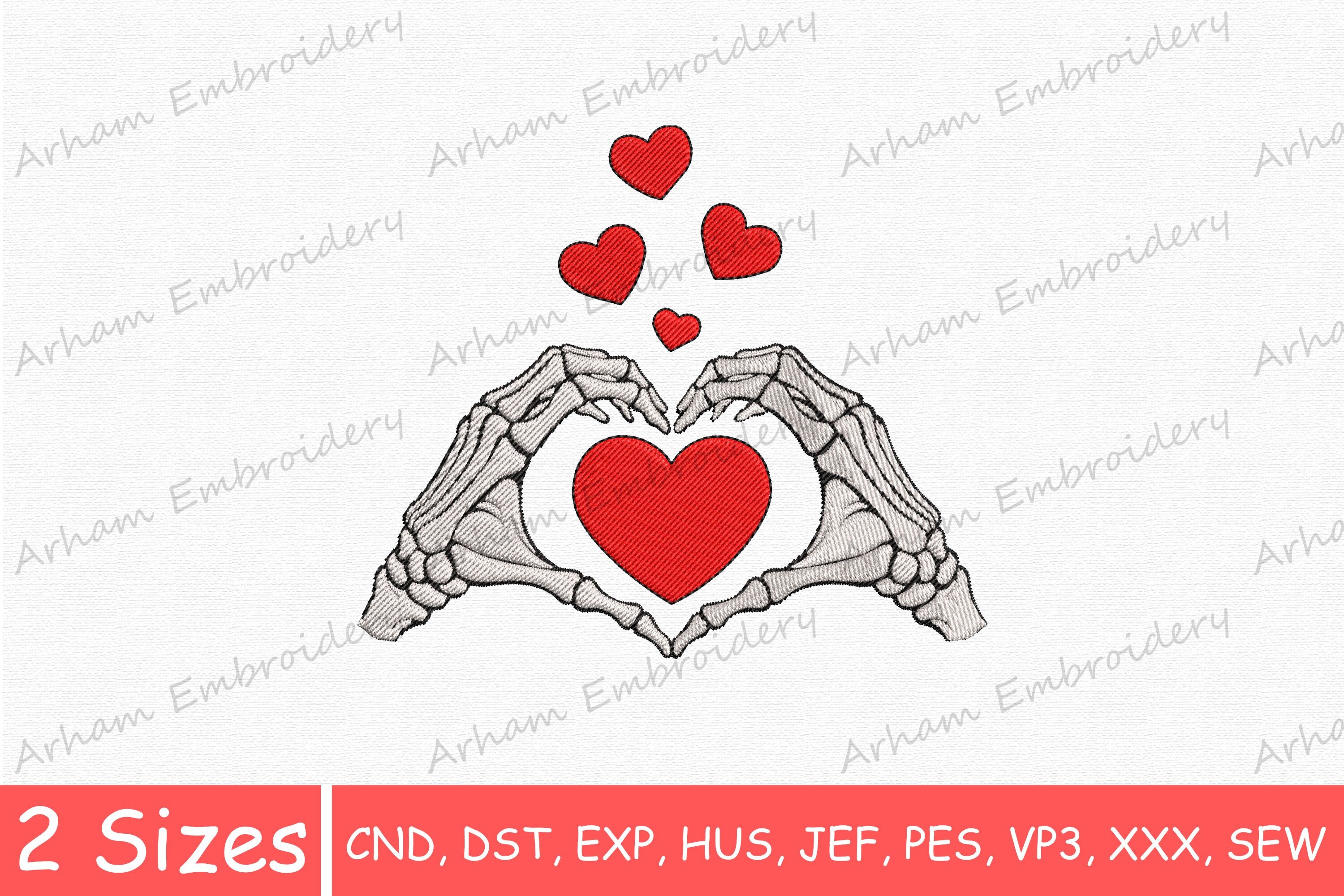 Gothic Skeleton Hand Love Heart