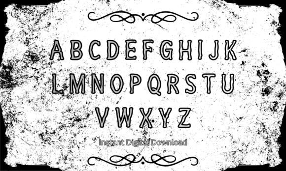 Ink Bloom Font PNG with transparent background - Preview 1