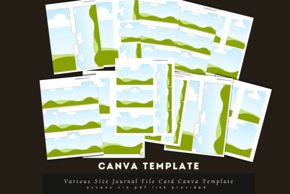 Journal File Folder Card Canva Template