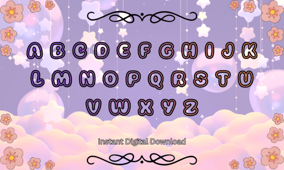 Kawaii Bubble Font Font PNG with transparent background - Preview 1