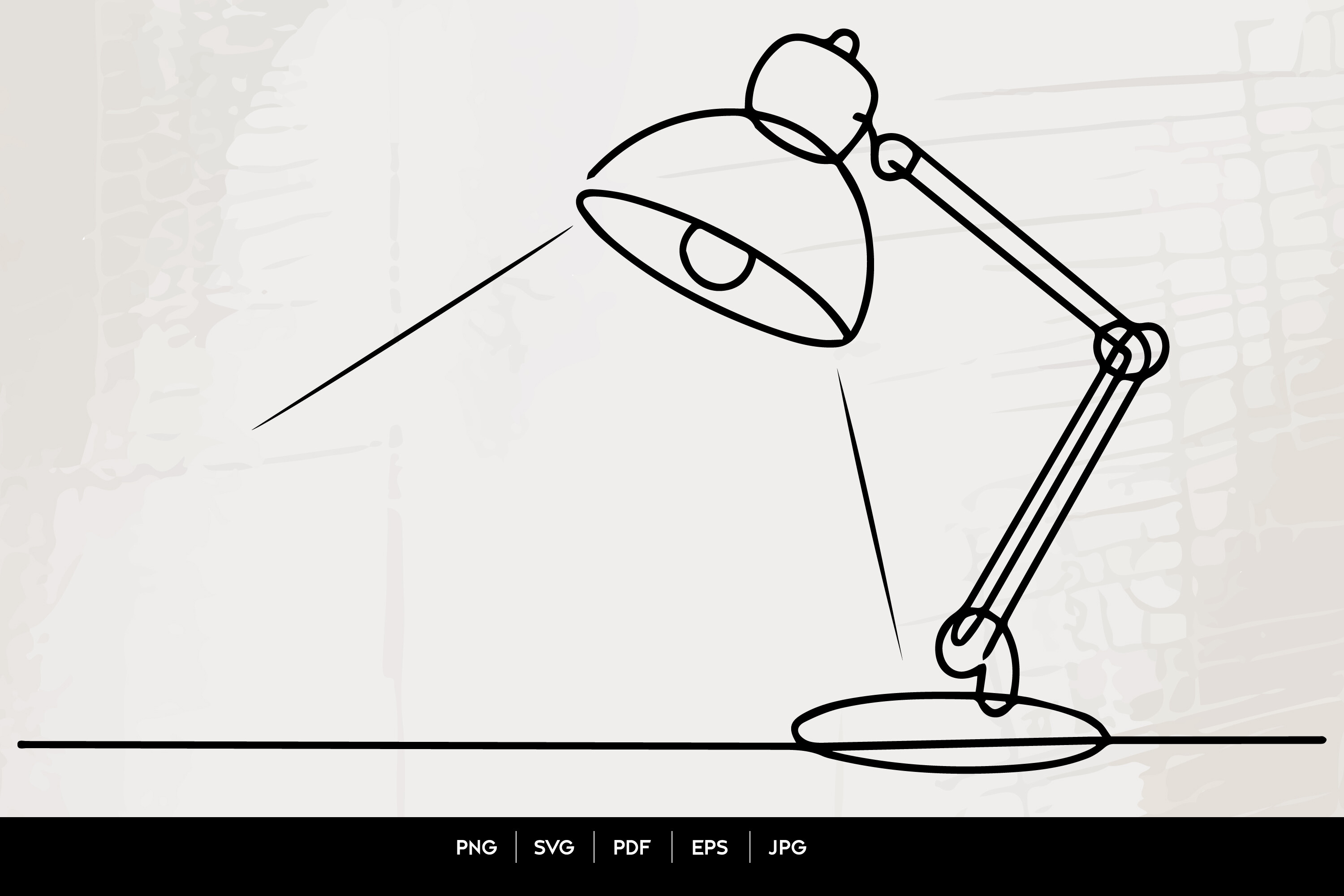 Minimal Desk Lamp Line Art
