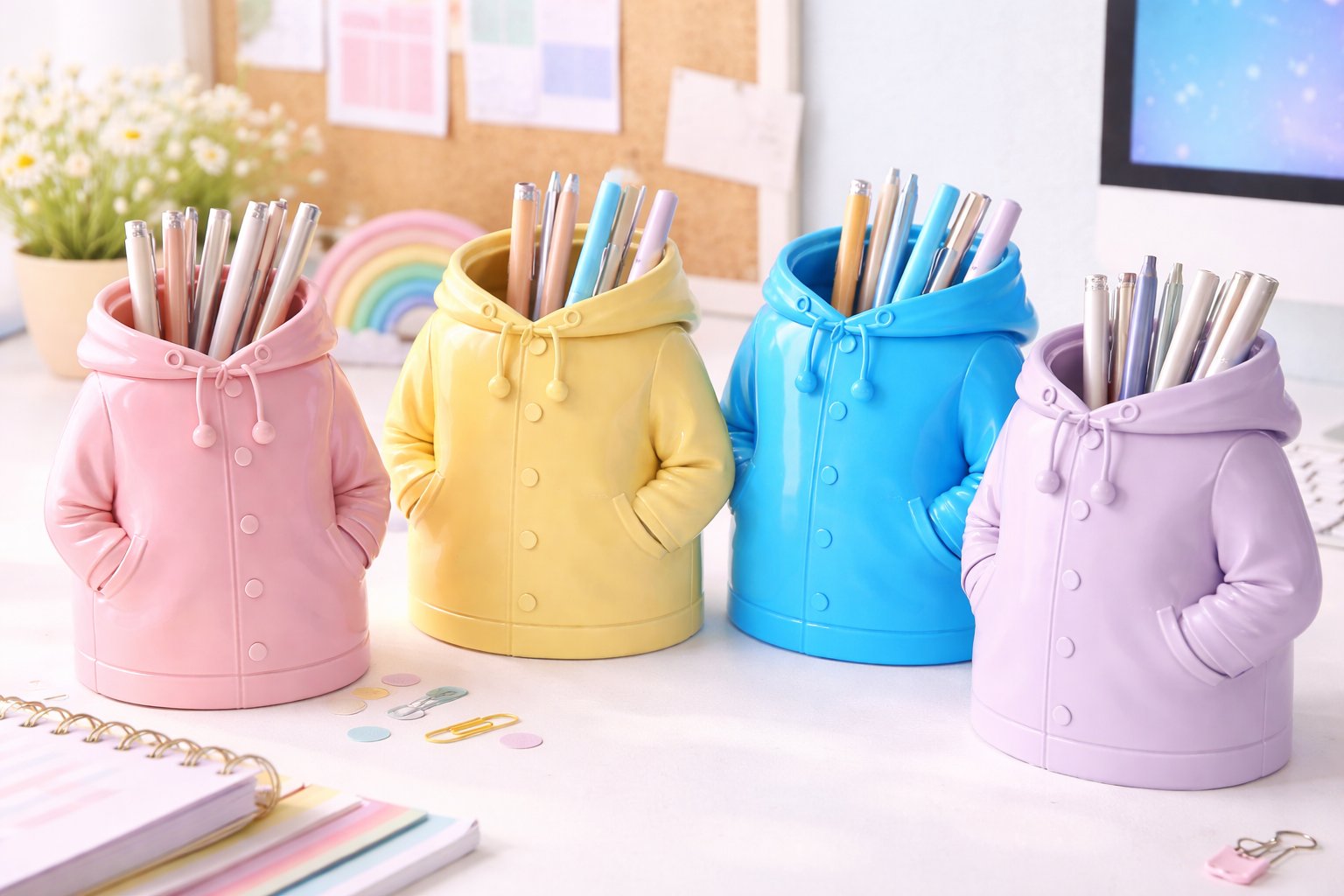 Raincoat Pen Holder STL | 3D Printable Desk Organizer Model - Image 5