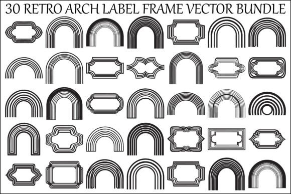 Retro Arch Label Frame Bundle Bundle