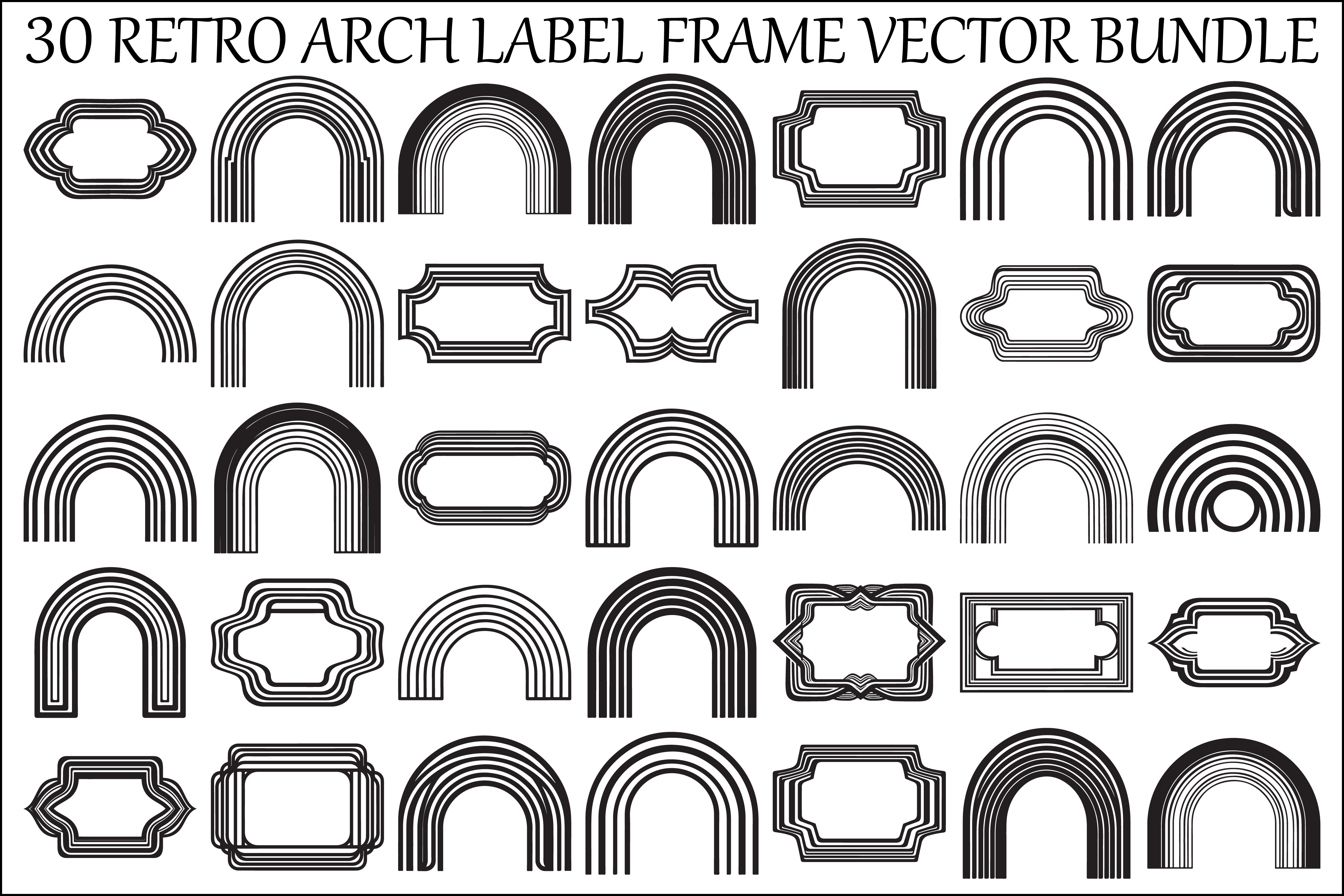 Retro Arch Label Frame Bundle Bundle