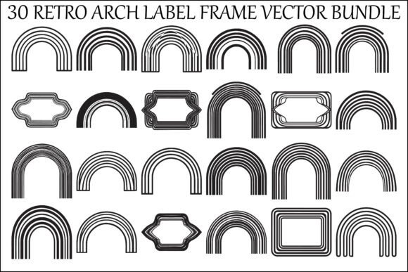 Retro Arch Label Frame Bundle Bundle