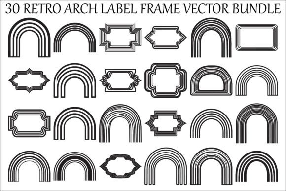 Retro Arch Label Frame Bundle Bundle