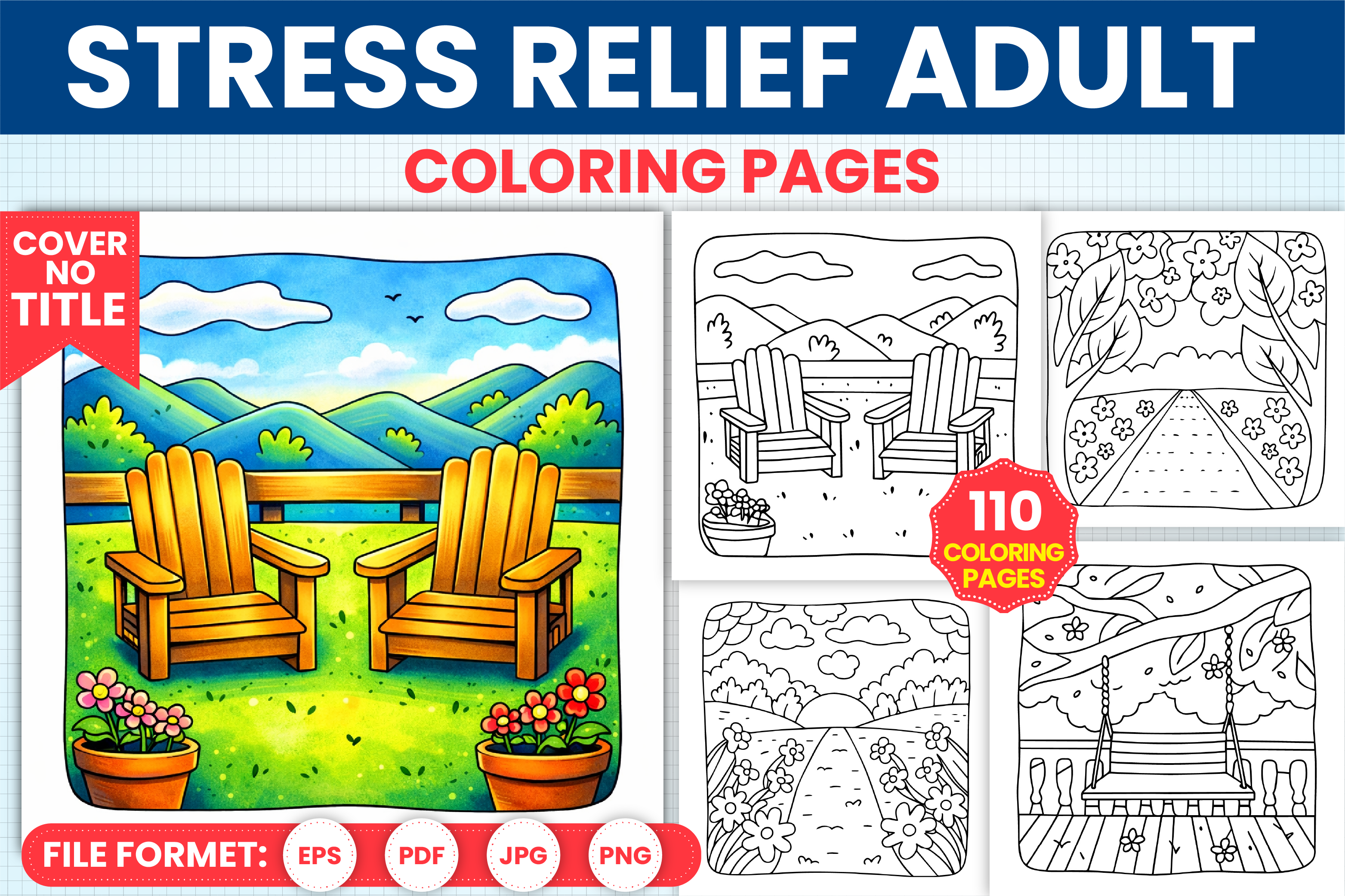 Stress Relief Adult Coloring Book Pages
