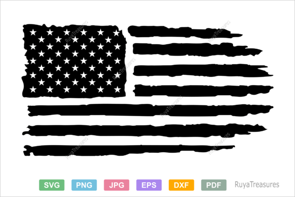 USA Distressed Flag Svg, USA Flag Design