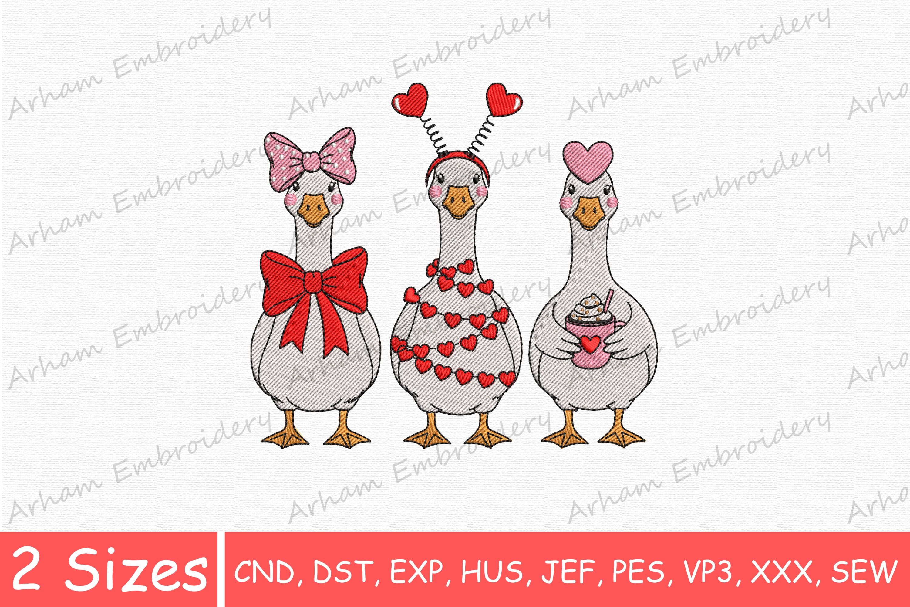 Valentine Cute Goose Trio