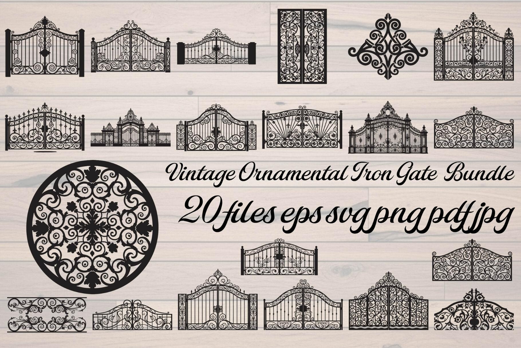 Vintage Ornamental Iron Gate Bundle