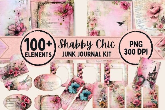 Vintage Shabby Chic Junk Journal Kit