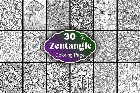 Zentangle Coloring Page Gráfico Páginas y libros de colorear para adultos Por Forhadx5