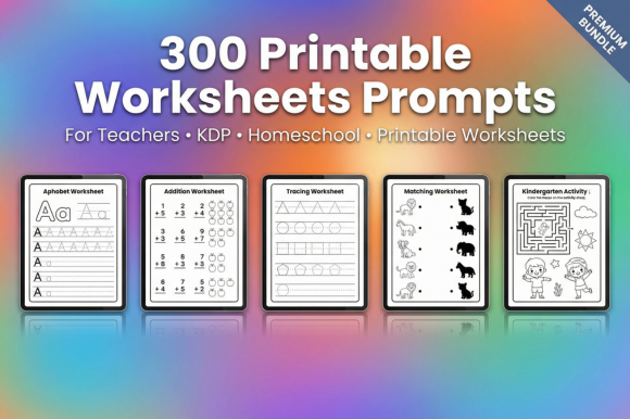 300 Printable Worksheets Prompts – KDP