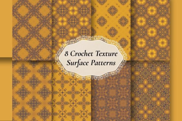 8 Boho Crochet Lace Seamless Patterns