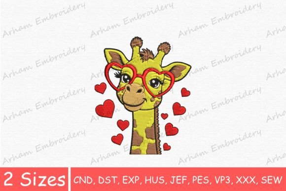 Adorable Giraffe Valentine Heart