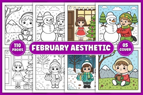 Aesthetic February Coloring Pages Adult