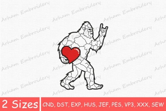 Bigfoot Holding Heart