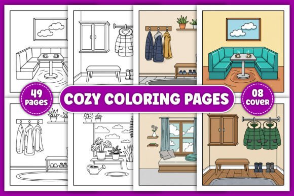 Bold & Easy Cozy Coloring Pages for Kids Graphic by FuN ArT · Creative ...