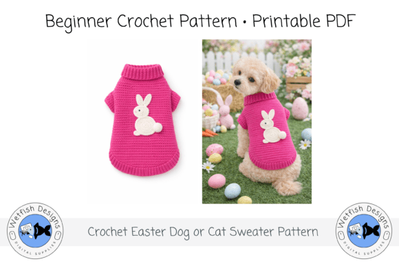 Crochet Easter Cat Dog Sweater Pattern