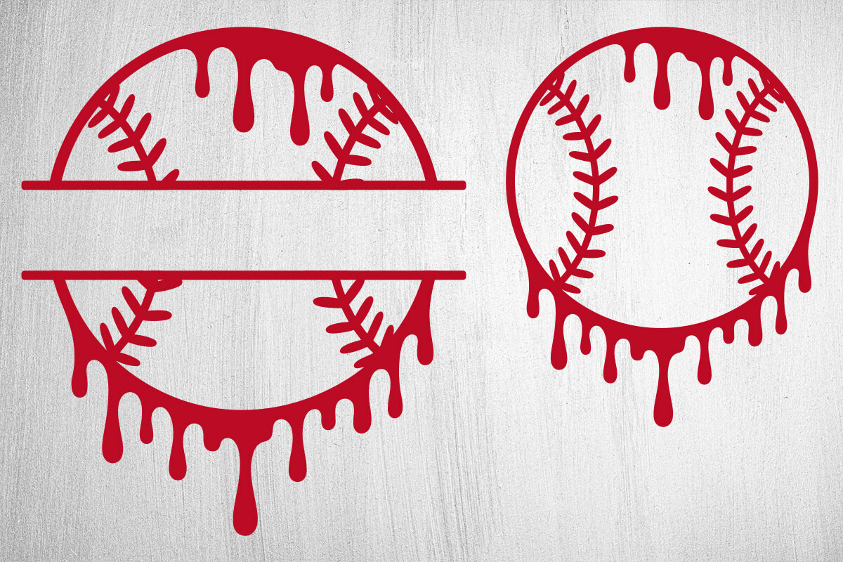 Dripping Baseball Svg Split Softball