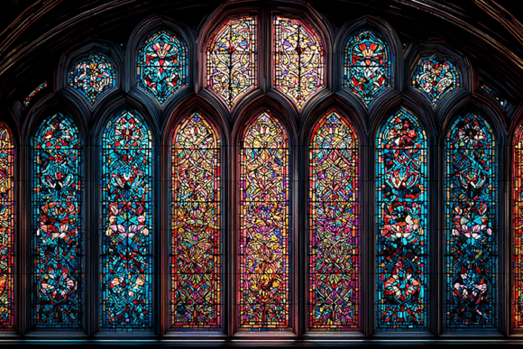 Gothic Cathedral Stained Glass Window