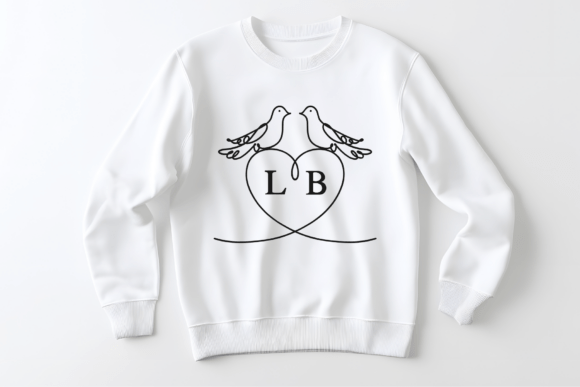 Love Bird Wedding Monogram Font PNG with transparent background - Preview 4