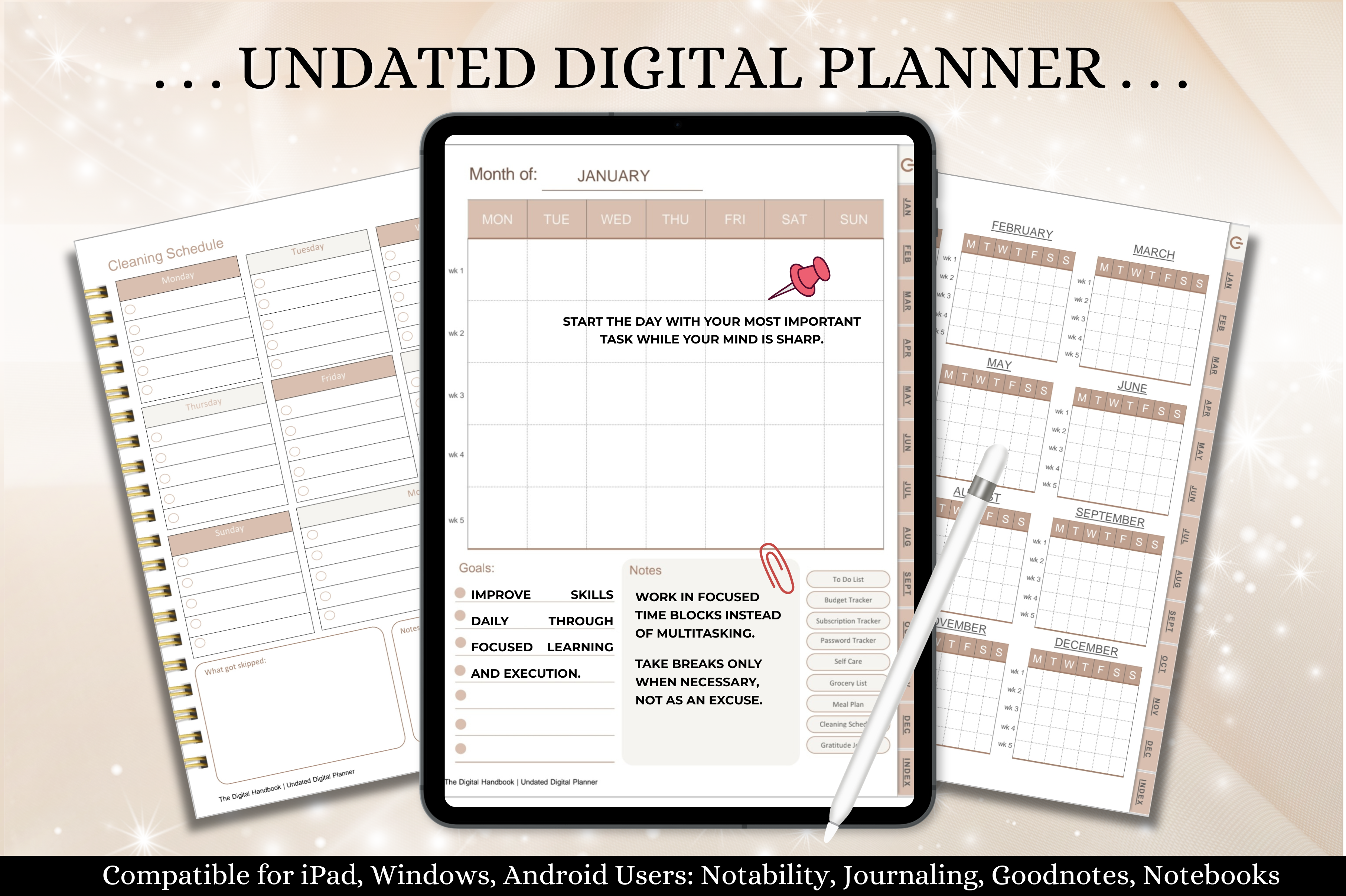 Portrait Digital Planner ( 620 Pages )