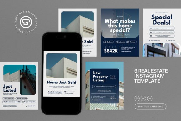 Preview of Real Estate Instagram Template real estate social media template