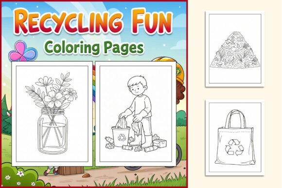 Recycling Fun Coloring Pages for Kids