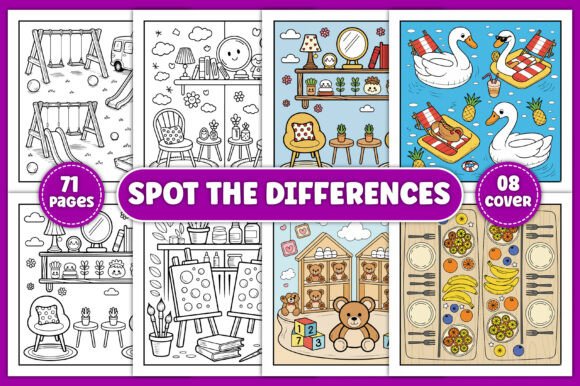 Spot the Differences Coloring Book