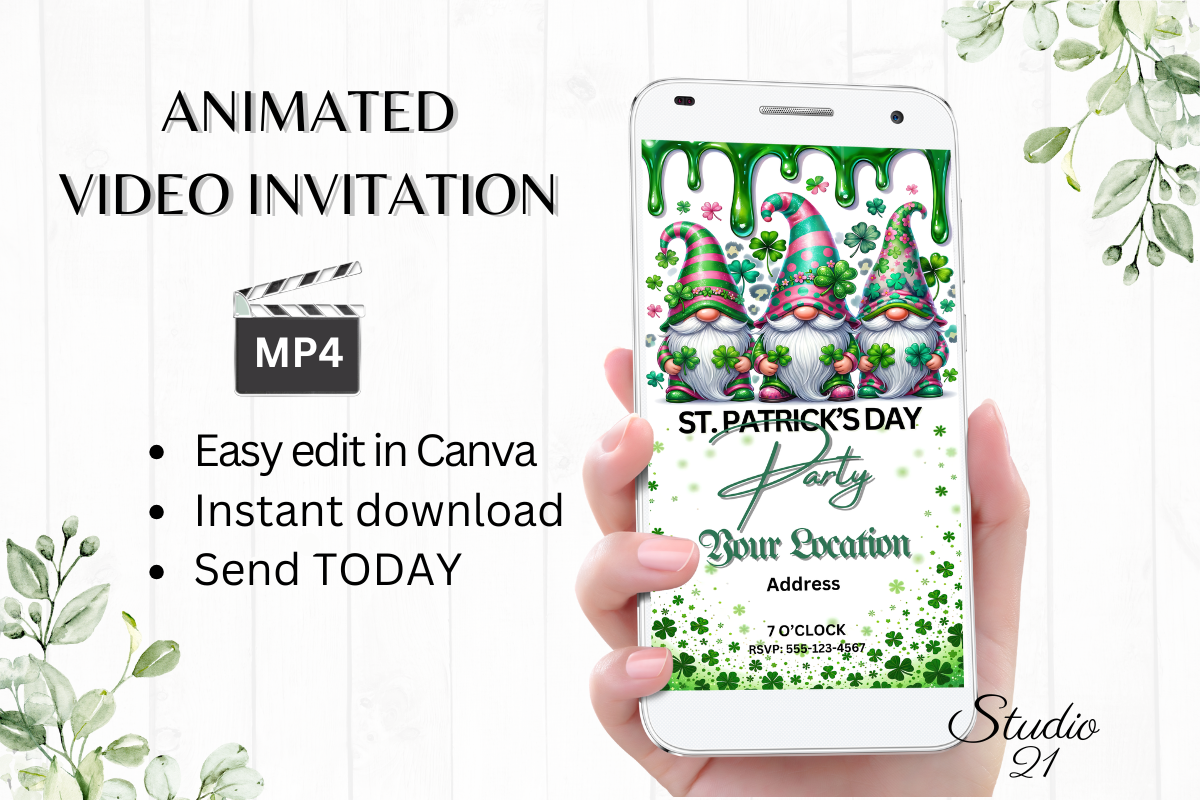 St. Patrick's Day Invitation (Gnomes)
