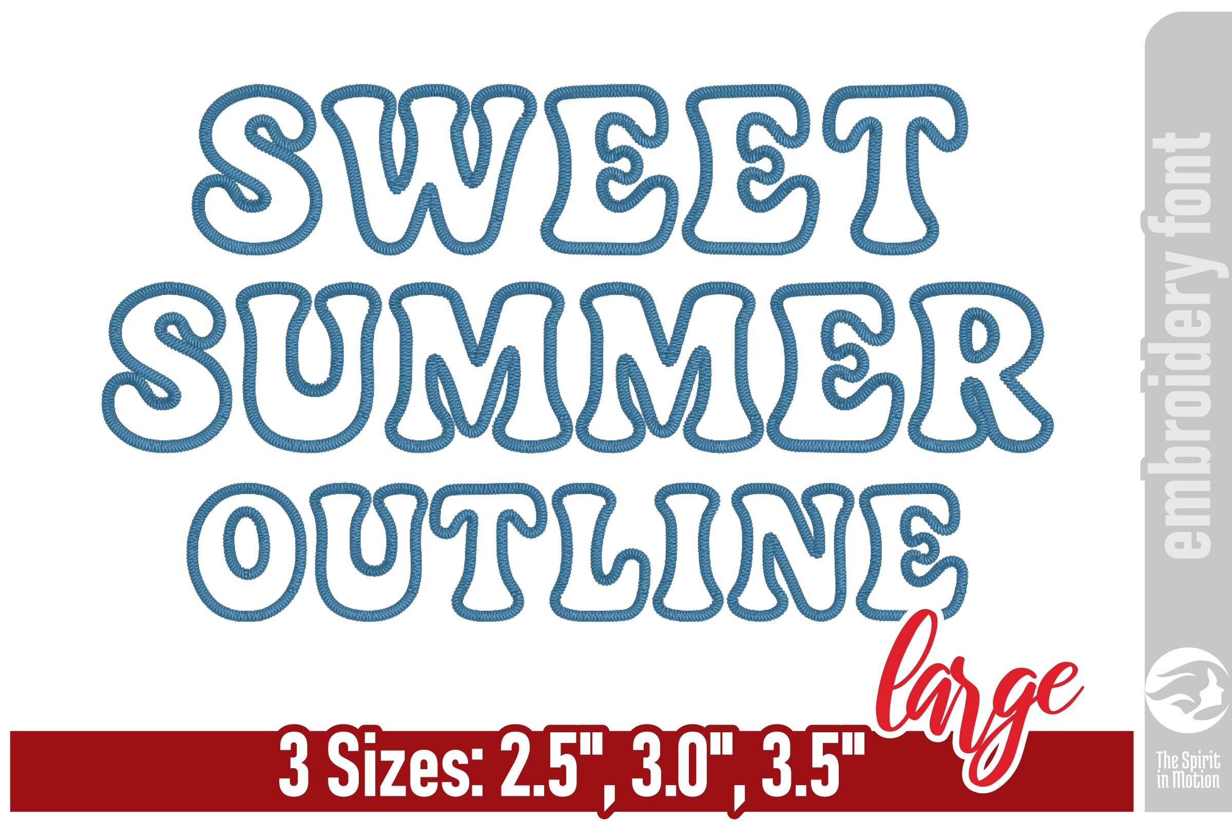 Sweet Summer Groovy Outline Font | L