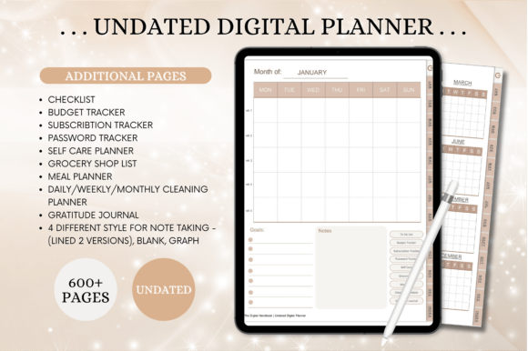 IPad Daily Digital Planner ( 620 Pages ) - GoodNotes