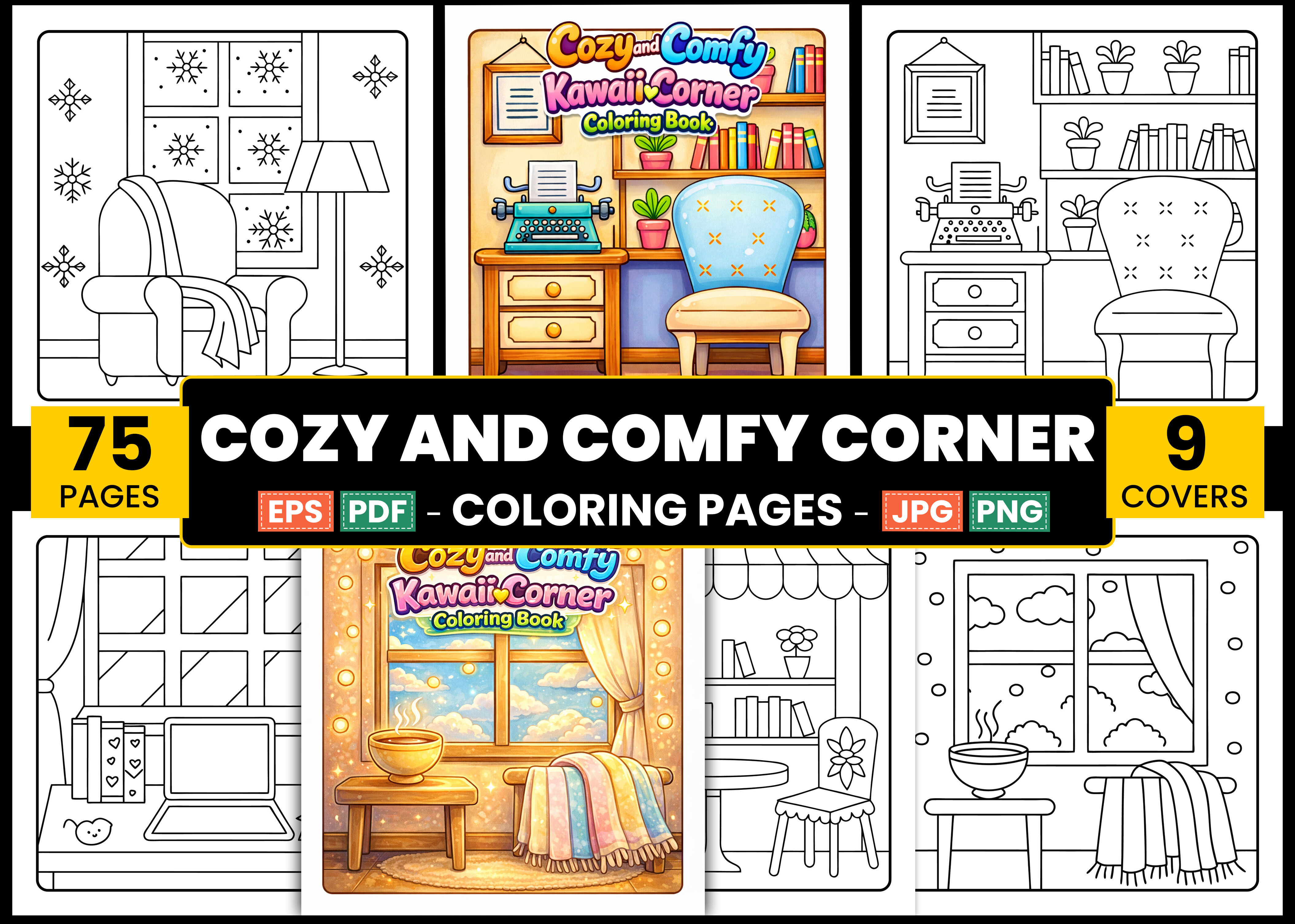 Cozy and Comfy Corner Coloring Pages